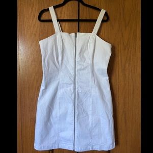 White Jean overall dress